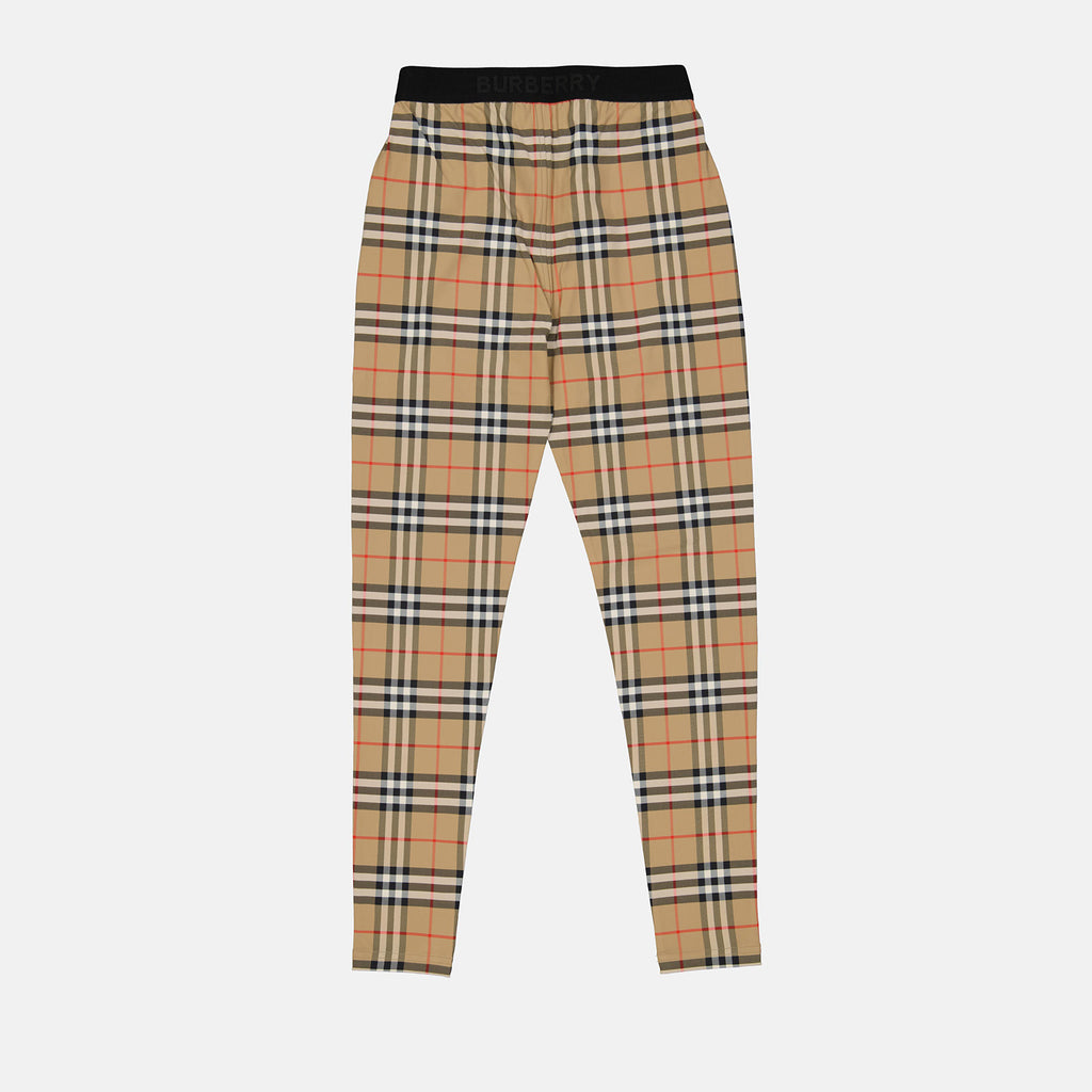 Pantalons Legging à carreaux Burberry Marron Femme