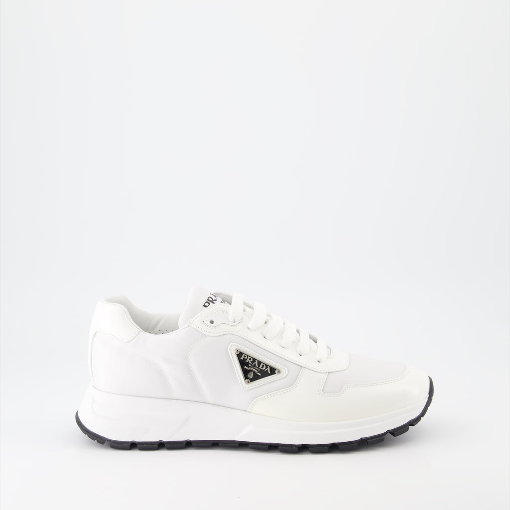 Tênis Baskets en nylon Prada Branco Homme
