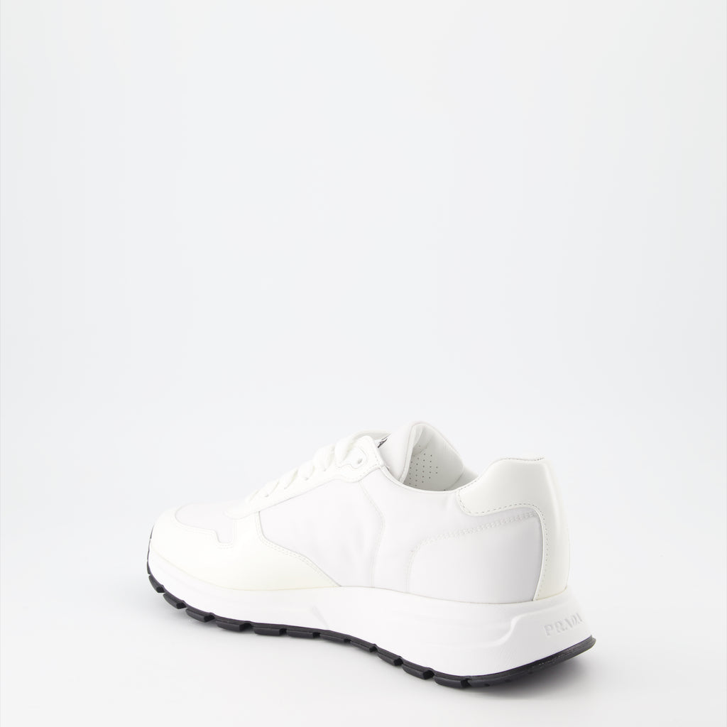 Tênis Baskets en nylon Prada Branco Homme