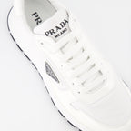 Tênis Baskets en nylon Prada Branco Homme
