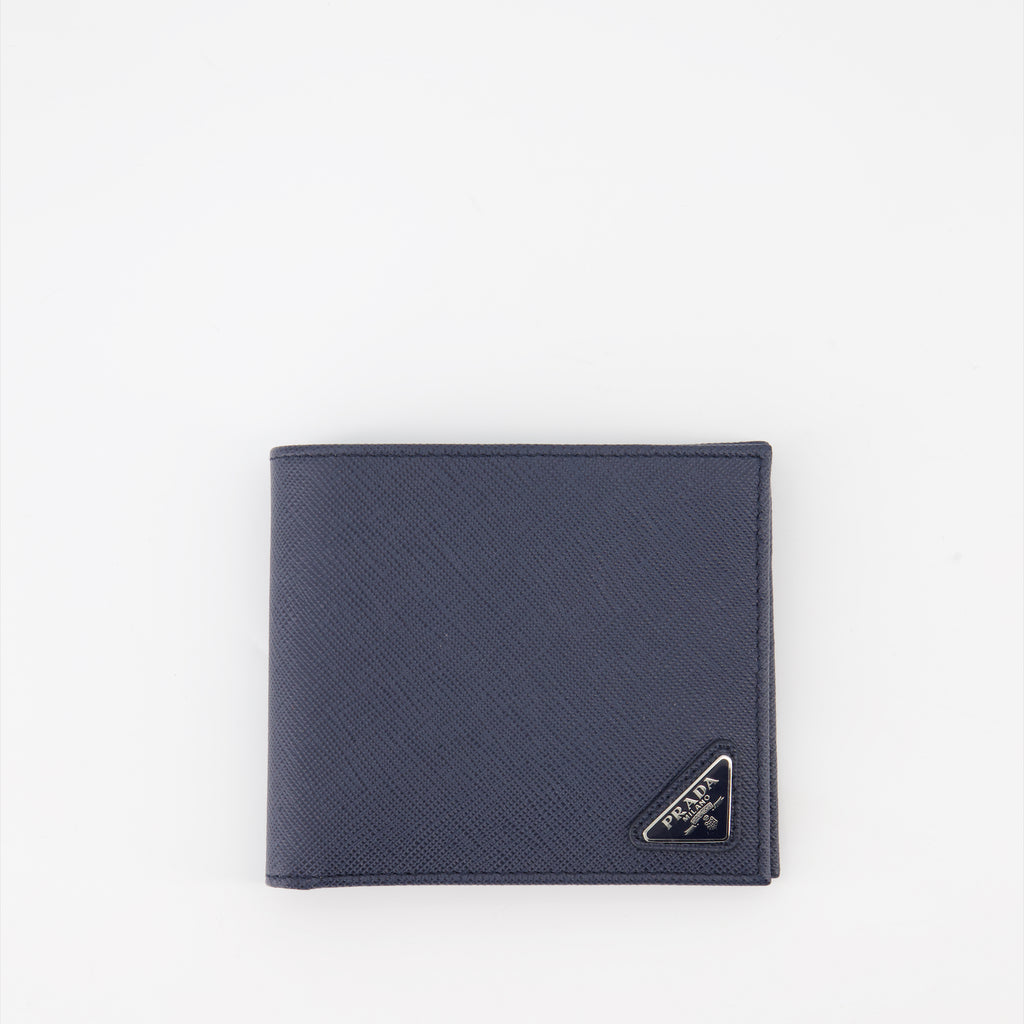Petite maroquinerie Portefeuille Saffiano Prada Bleu Homme