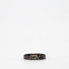 Jewelry Cassandre bracelet in black leather Saint Laurent Black Unisex