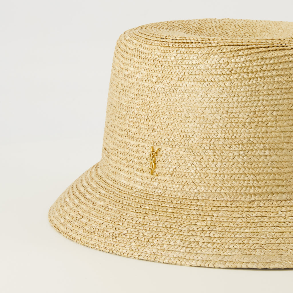 Image de l'article Bob Maglina en paille de la marque Saint Laurent pour Homme - Saison Printemps-Été 2026 - Vue détaillée_2