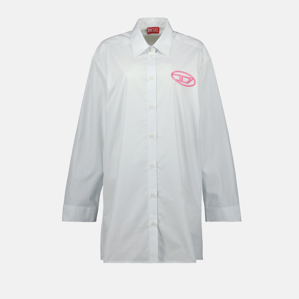 Abiti Abito Camicia D-Dalis a Strisce Diesel Blu Femme