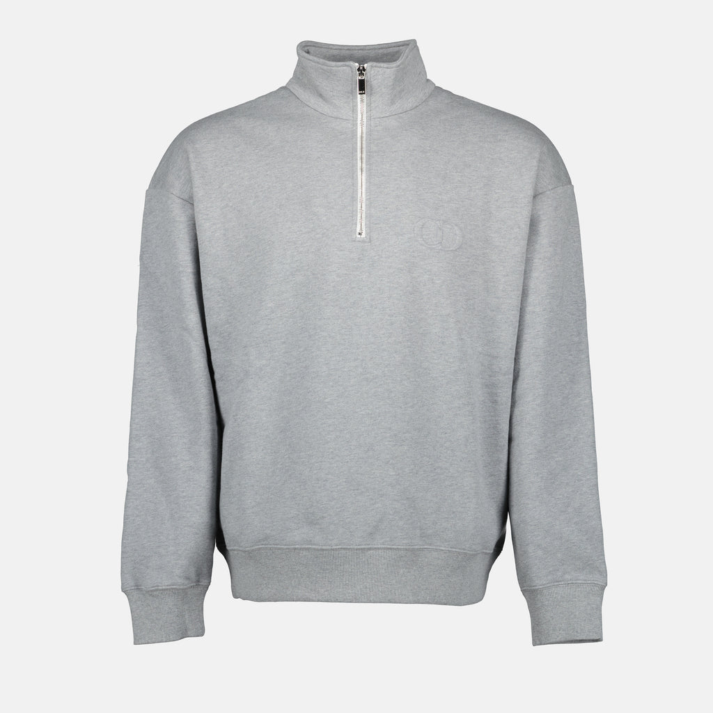 Sweatshirts Sweatshirt à col zippé Dior Gris Homme