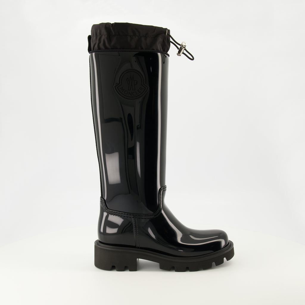 Imagen de las botas de lluvia Kickstream negras de la marca Moncler para mujeres - Temporada Primavera-Verano 2026 - Vista lateral derecha