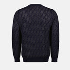 Knitwear Pull en laine FF Fendi Blue Homme
