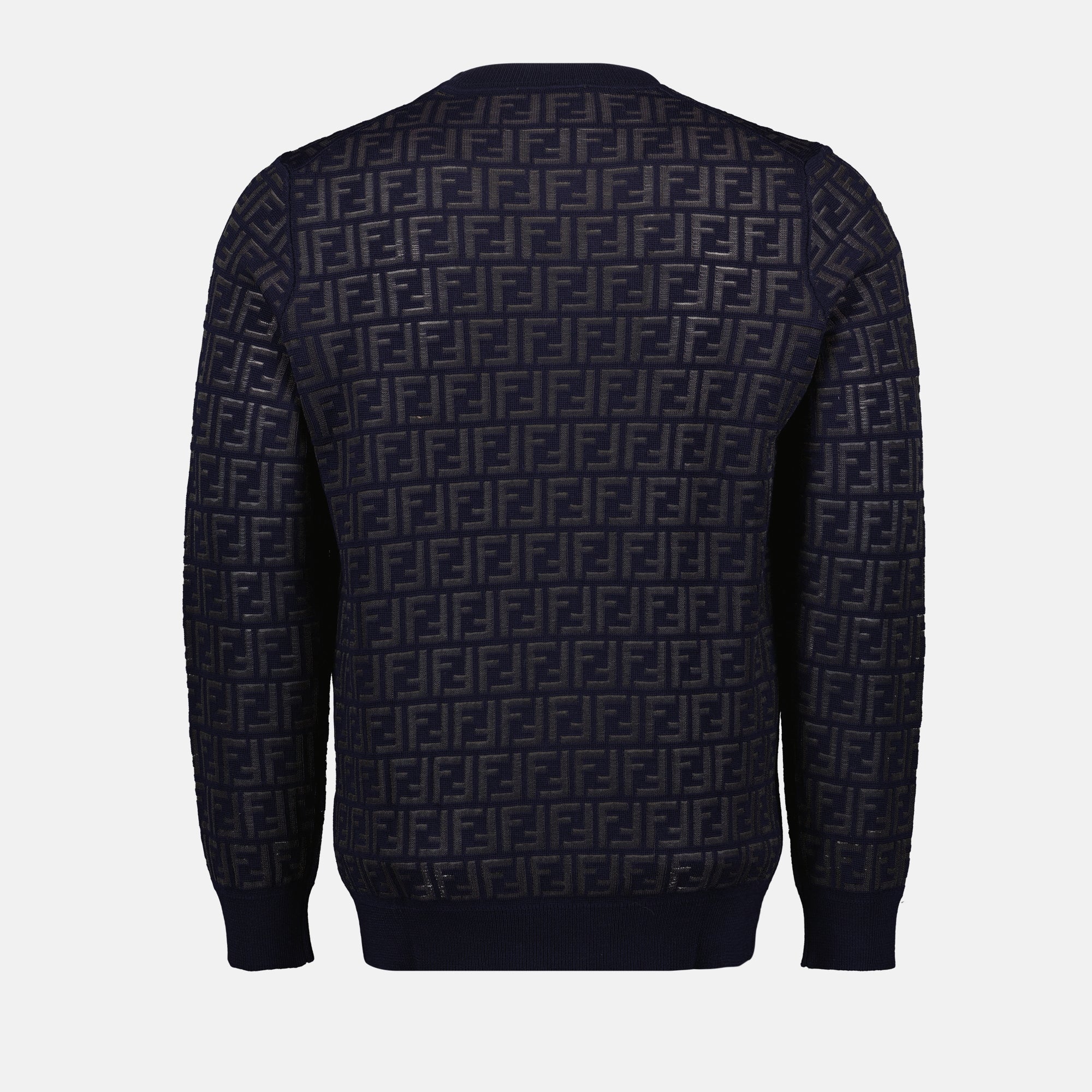 Knitwear Pull en laine FF Fendi Blue Homme