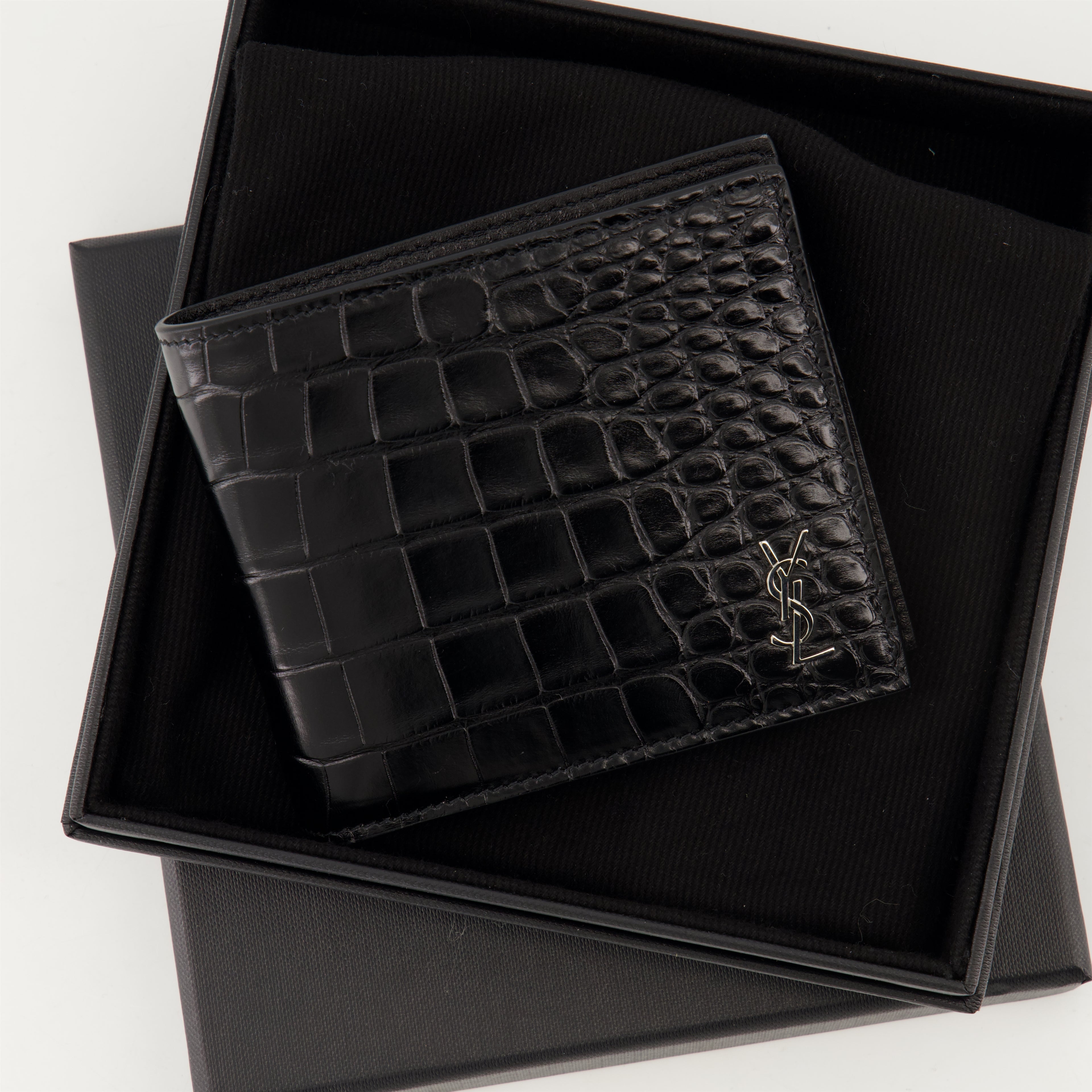 Kleine lederwaren Cassandre Geldbörsen Saint Laurent Schwarz Homme