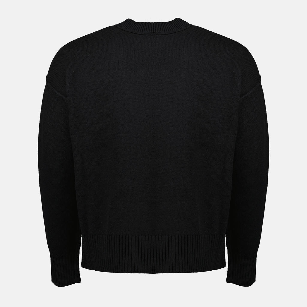 Image of the AMI black heart sweater from the brand Ami PARIS for Unisex - Spring-Summer Season 2026 - Back View