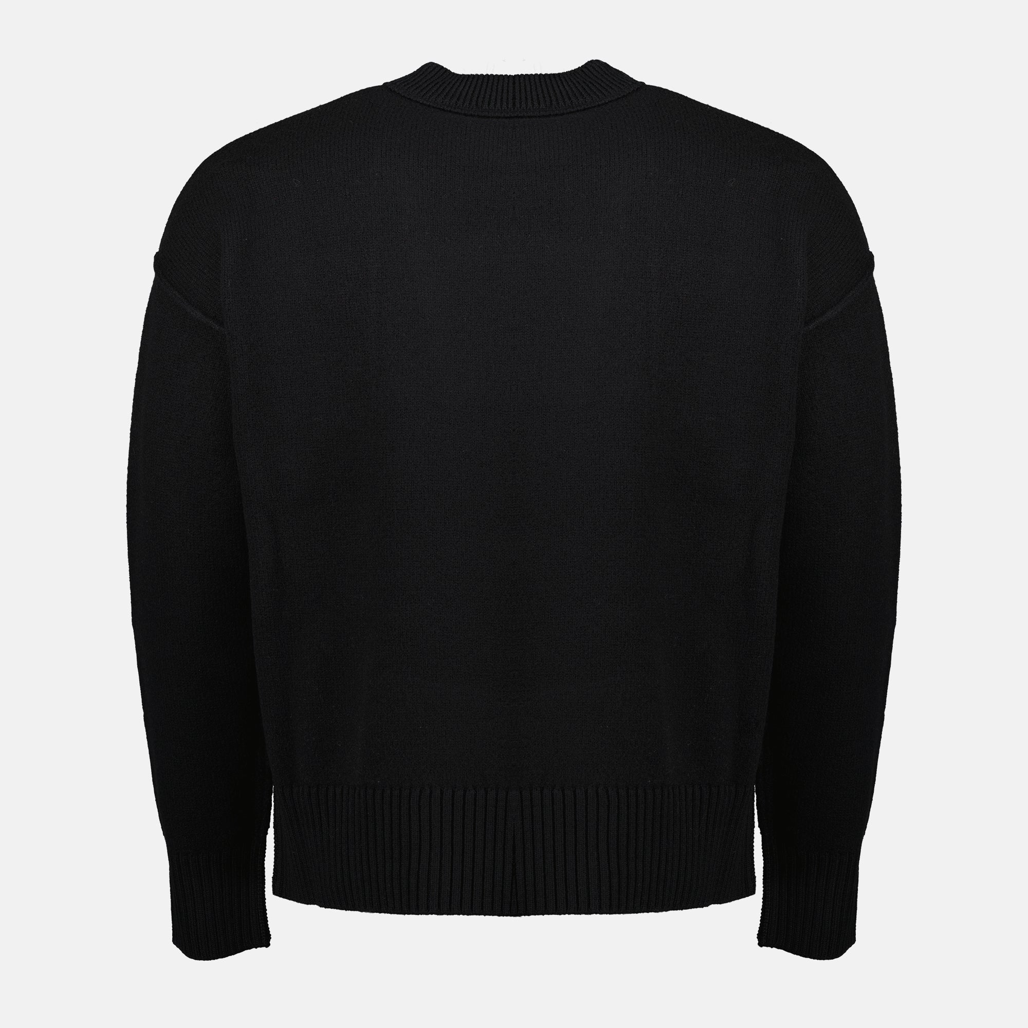 Image of the AMI black heart sweater from the brand Ami PARIS for Unisex - Spring-Summer Season 2026 - Back View