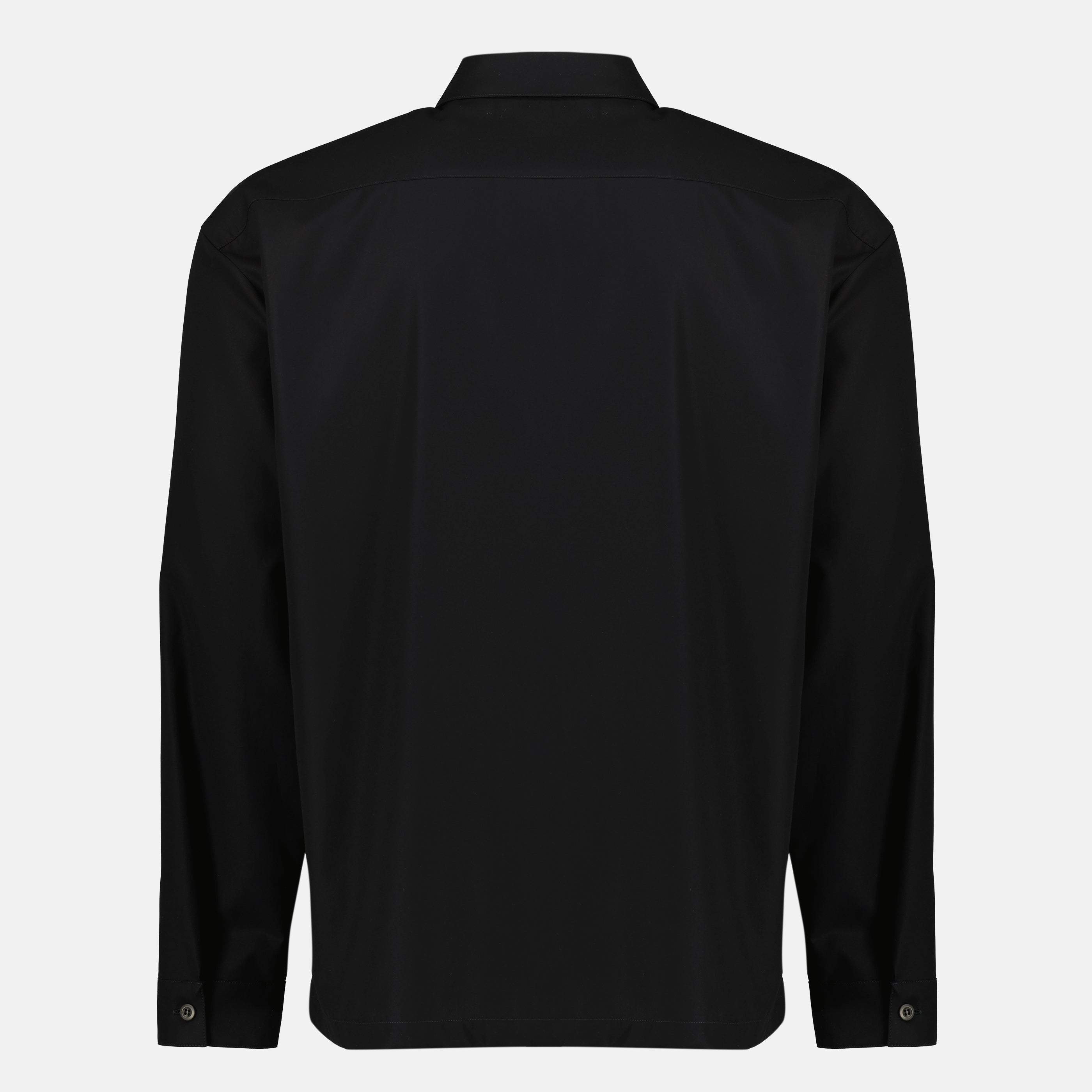 ブラックコットンジップアップシャツジャケット Prada - メンズ