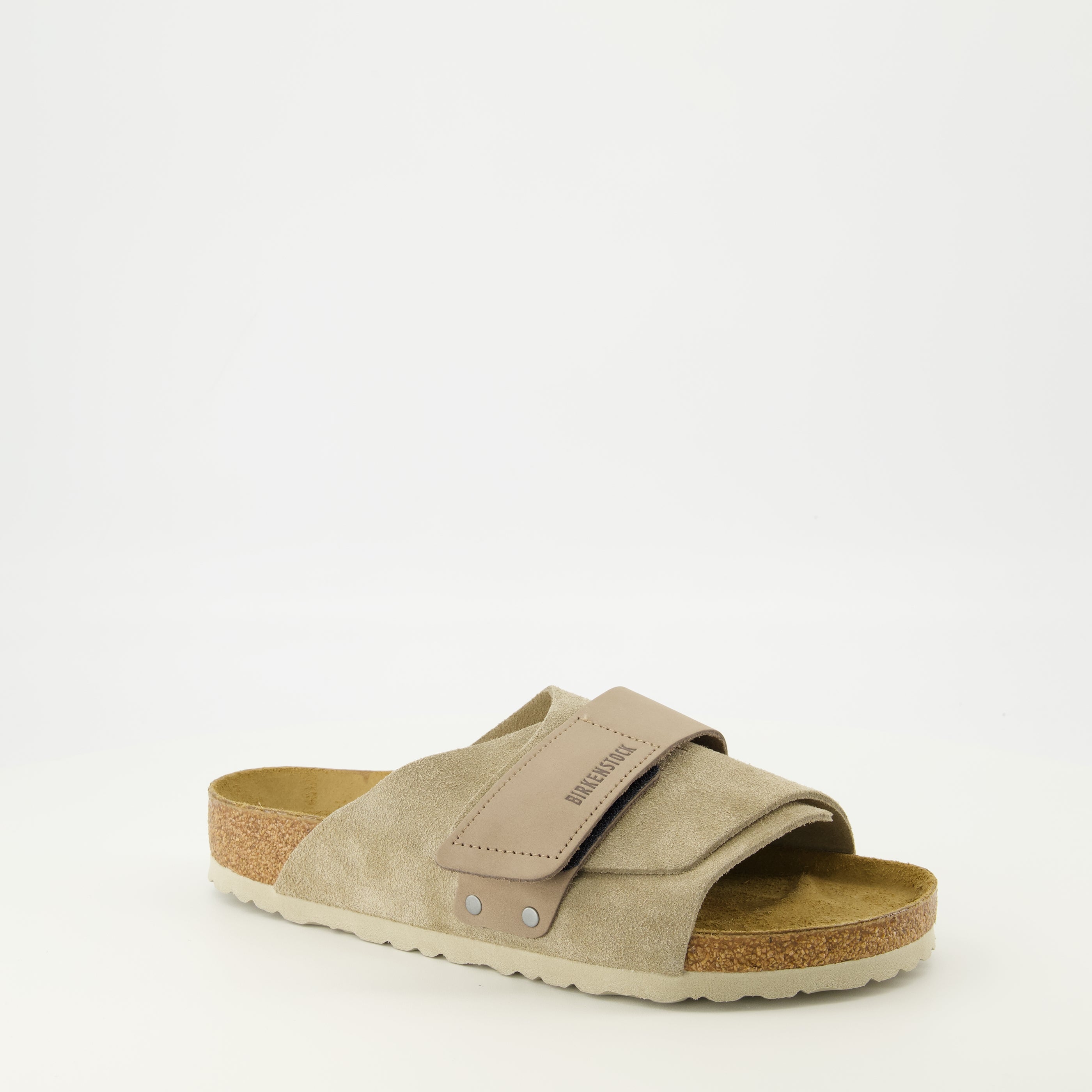 Chaussures ouvertes Sandales Kyoto beige en cuir suède Birkenstock Beige Unisexe