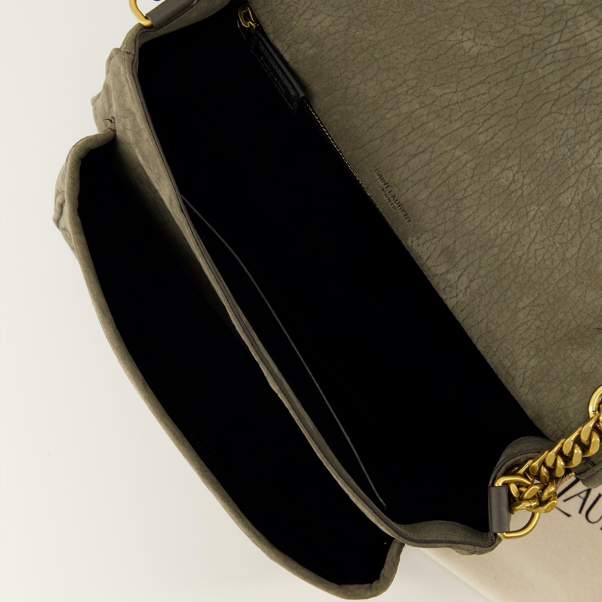 Sacs bandoulière Bolso de Cuero Marrón Efecto Cocodrilo Niki Saint Laurent Kaki Femme