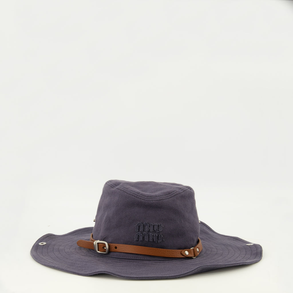 Chapeaux, casquettes et bonnets Chapéu Cowboy em Drill Azul Marinho Miu Miu Bleu foncé Femme