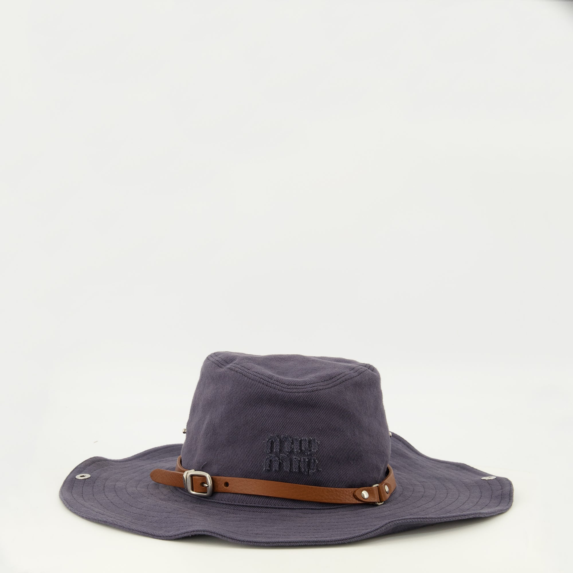 Chapeaux, casquettes et bonnets Chapéu Cowboy em Drill Azul Marinho Miu Miu Bleu foncé Femme