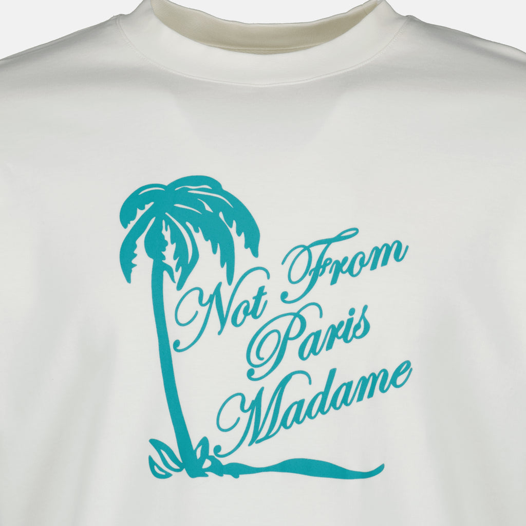 T-shirts White Palm Slogan T-Shirt Drole De Monsieur Blanc Homme