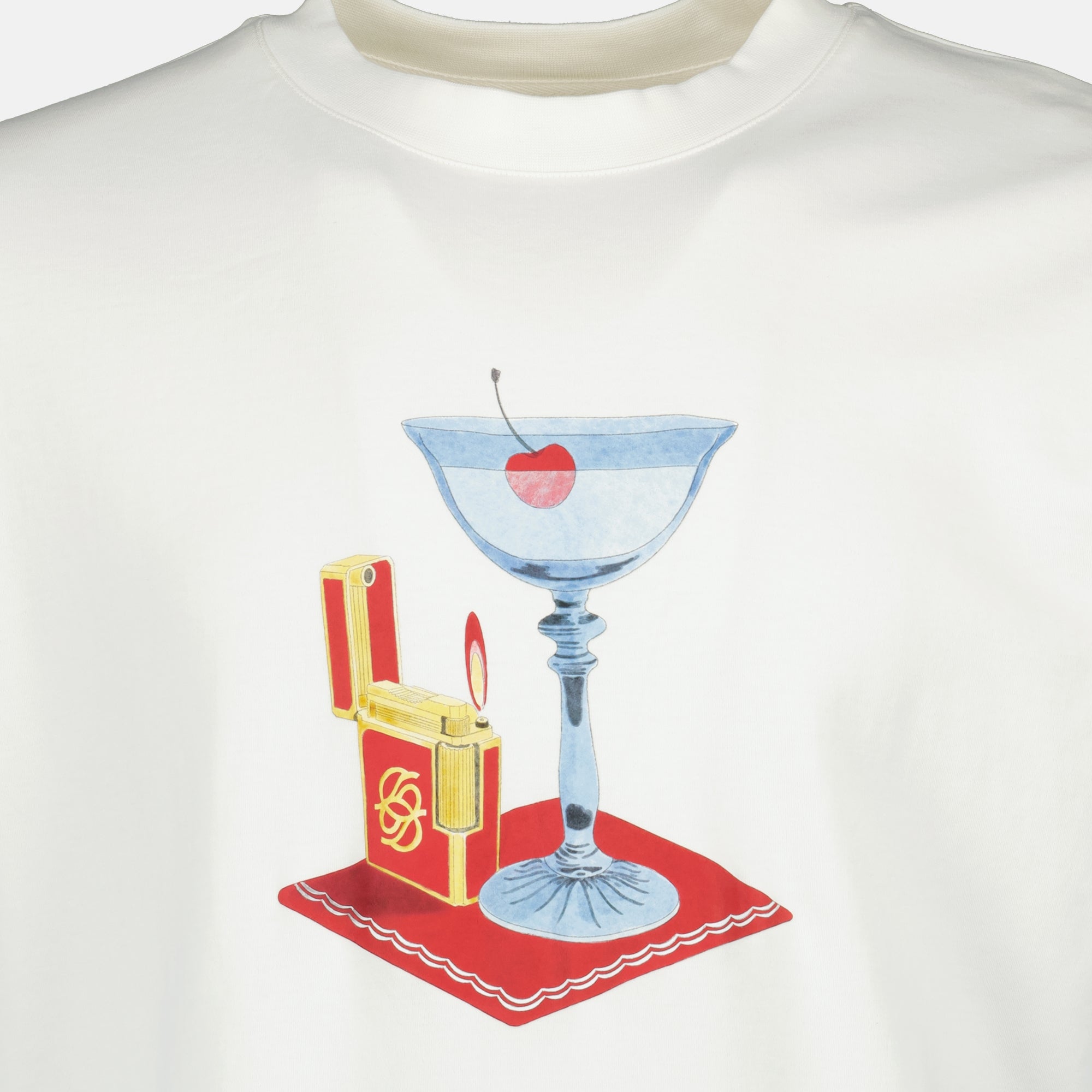 Bild des Drole De Monsieur Cocktail weißen T-Shirts für Männer - Frühjahr-Sommer 2026 - Detailansicht_1