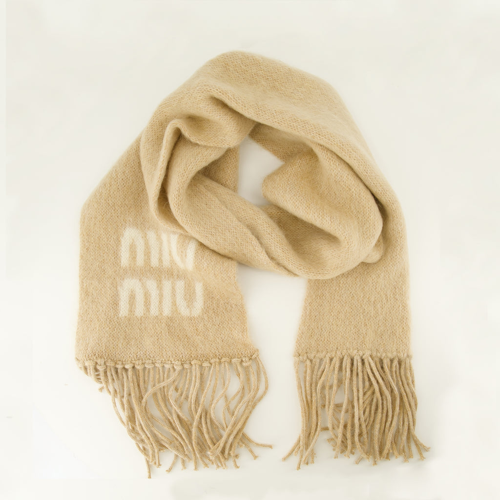 Écharpes, foulards et gants Cachecol de Mohair Bege Miu Miu Beige Femme