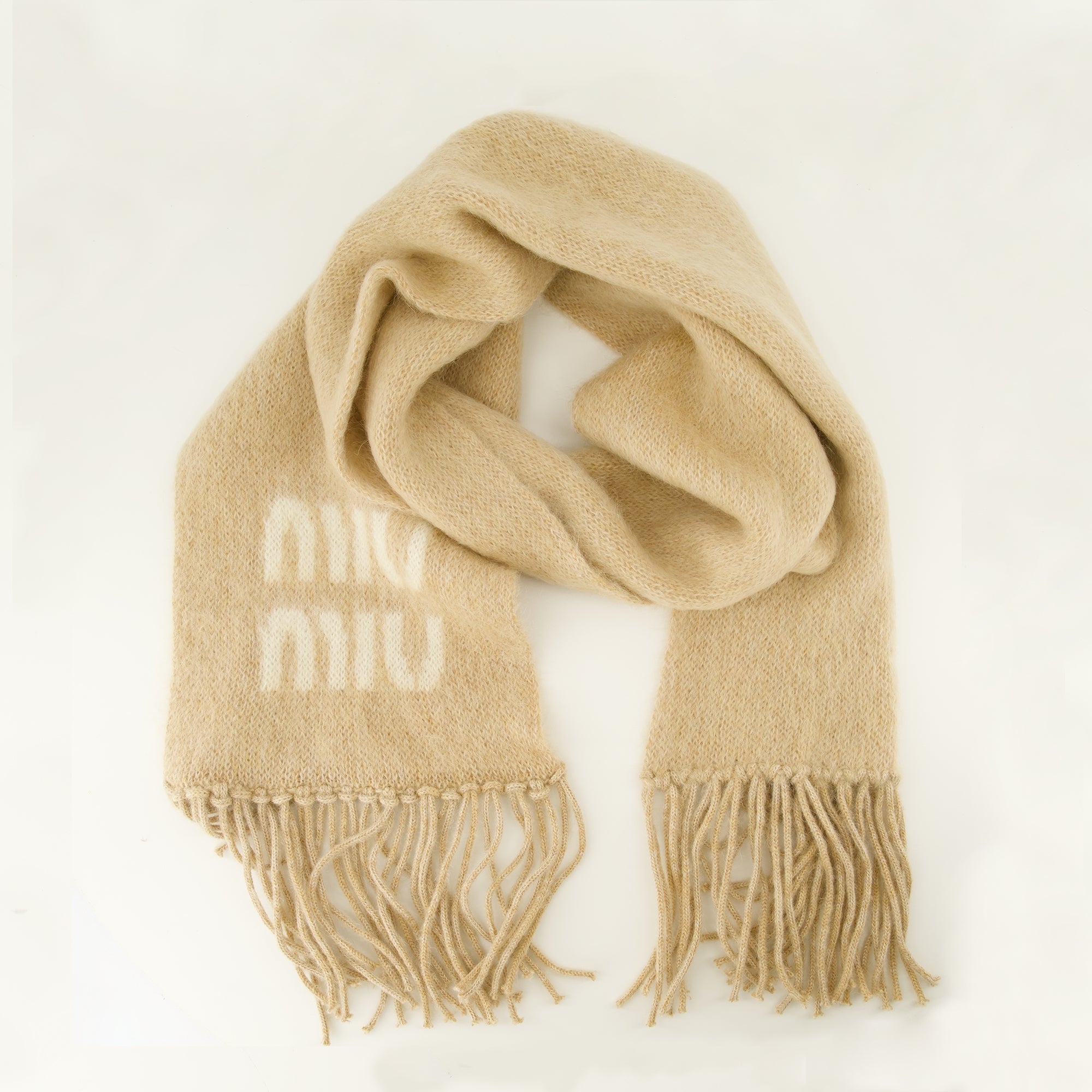Écharpes, foulards et gants Cachecol de Mohair Bege Miu Miu Beige Femme