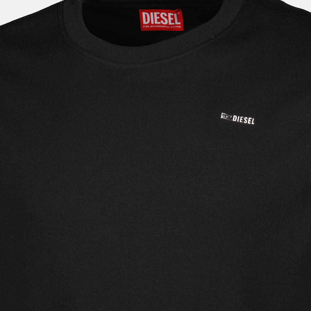 Image de l'article T-shirt noir logo de la marque Diesel pour Homme - Saison Automne-Hiver 2025 - Vue détaillée_1