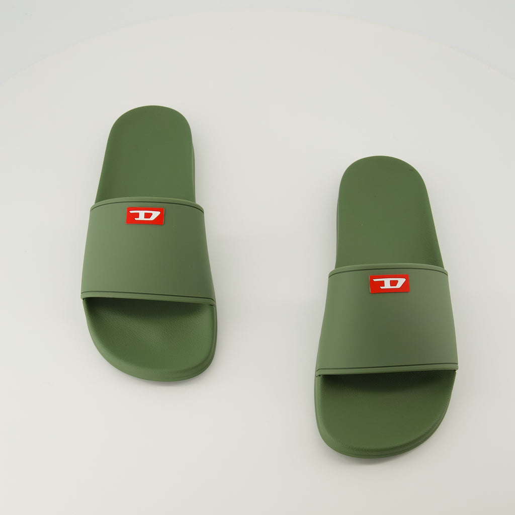 Immagine delle ciabatte SA-Swim kaki di Diesel per Uomo - Collezione Primavera-Estate 2026 - Vista dall'alto del paio di scarpe