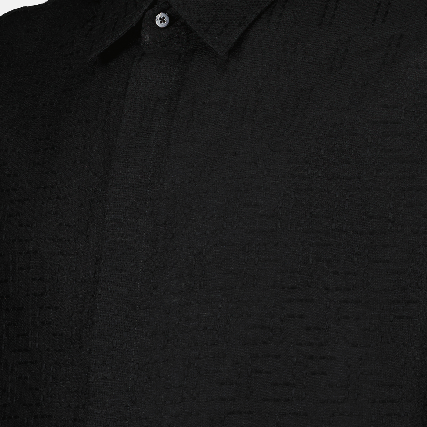 Chemises Chemise FF en lin Fendi Noir Homme
