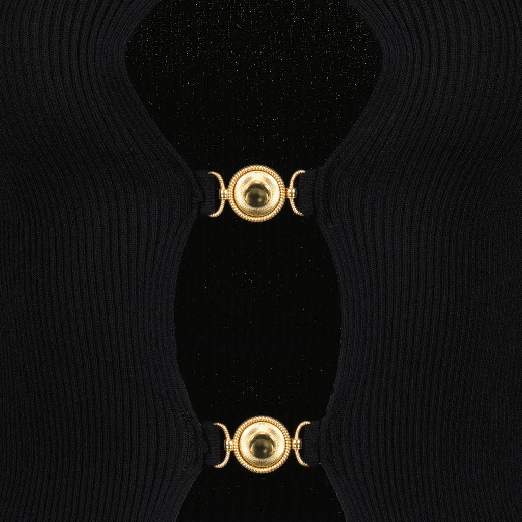 Maille Cardigan Nero a Decoupé Marine Serre Noir Femme