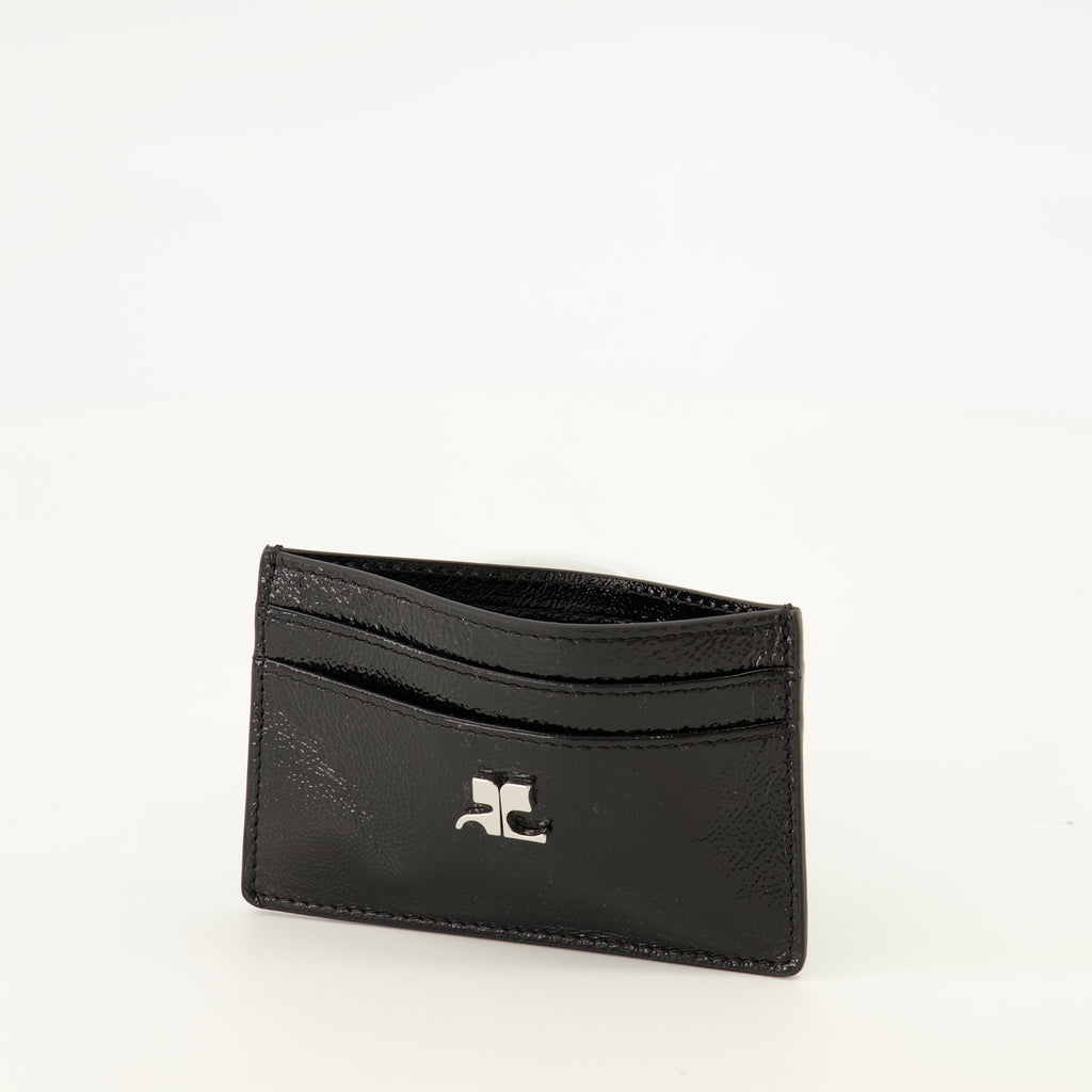Petite maroquinerie Porte-cartes AC en cuir naplack noir Courrèges Noir Femme