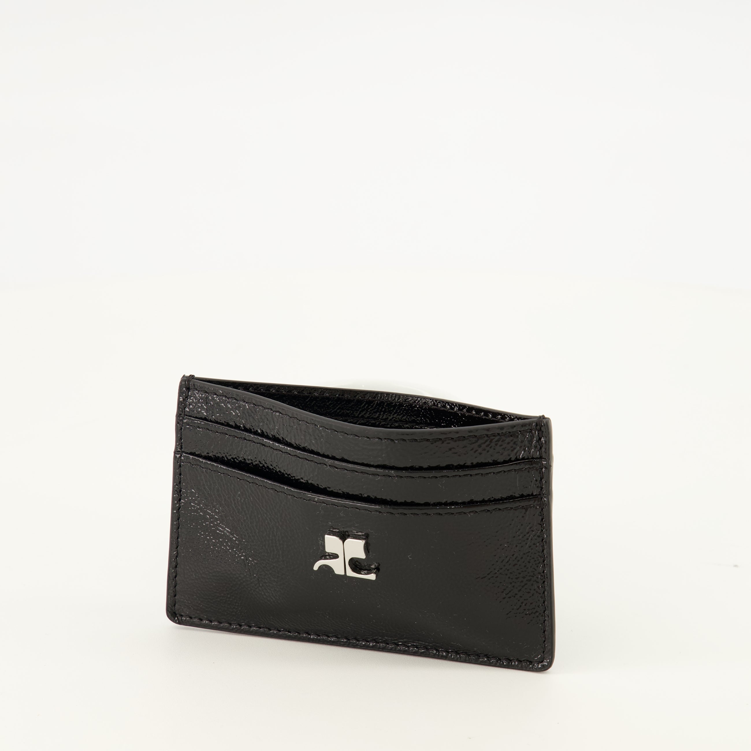 Petite maroquinerie Porte-cartes AC en cuir naplack noir Courrèges Noir Femme