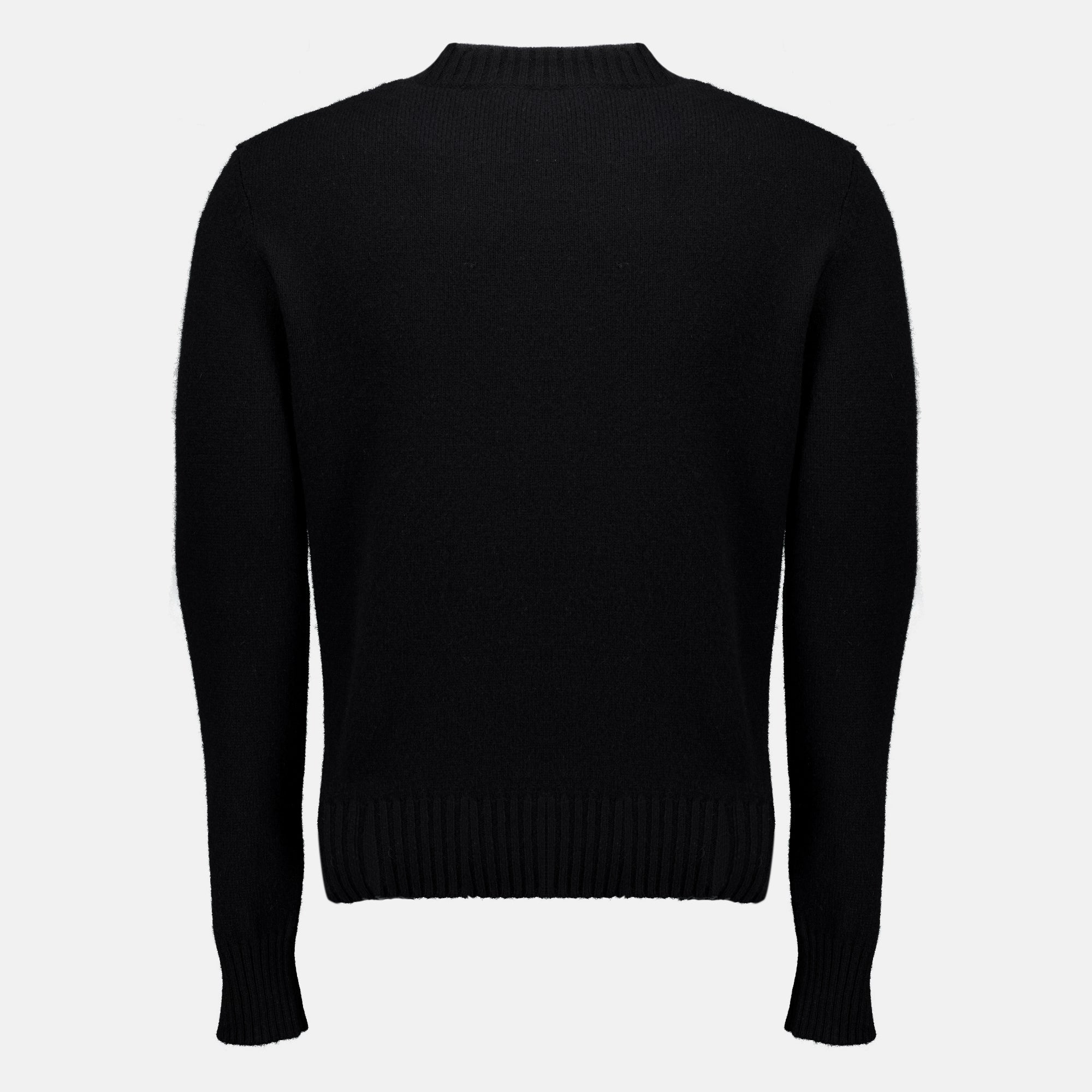 Maille AMI schwarzer Herz Cashmere Pullover Ami PARIS Noir Homme