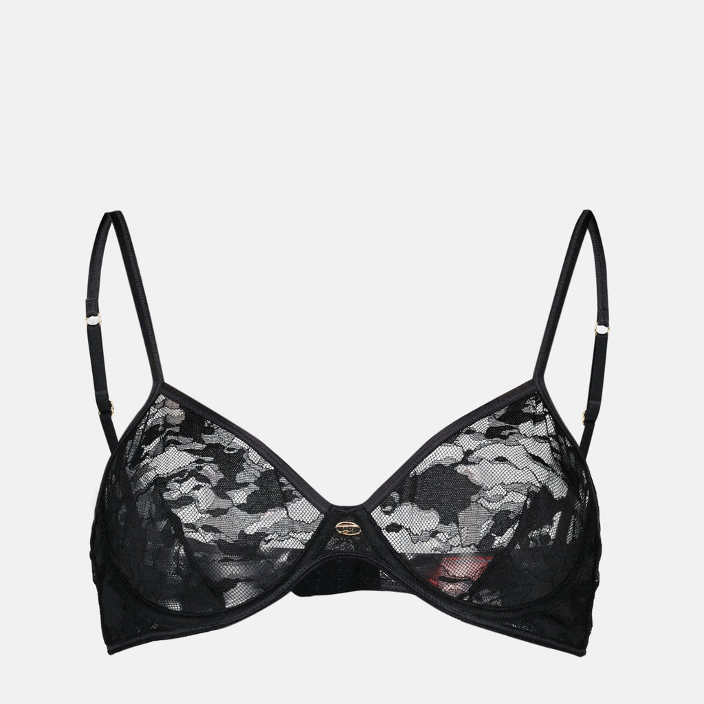 Image de l'article Soutien-gorge D-Wire-UTLT en dentelle noire de la marque Diesel pour Femme - Saison Printemps-Été 2026 - Vue de Face