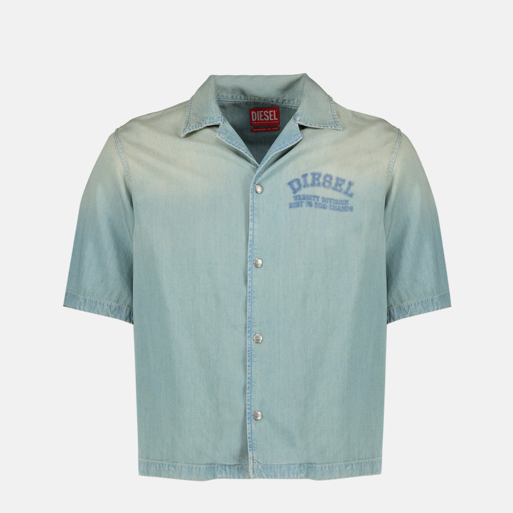 Immagine della camicia D-Banni effetto denim di Diesel per Uomo - Stagione Primavera-Estate 2026 - Vista Frontale