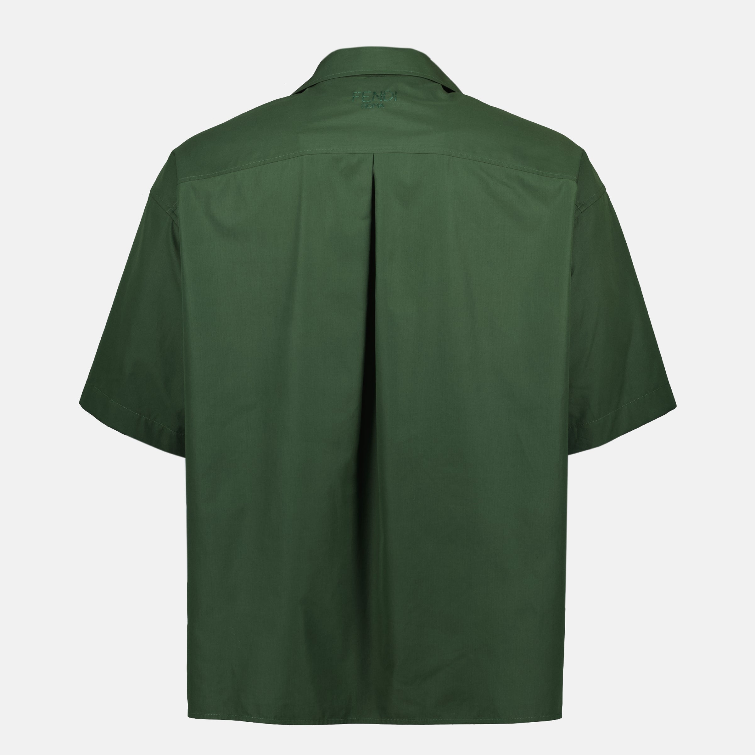 Chemises Camisa de Algodão Fendi Kaki Homme