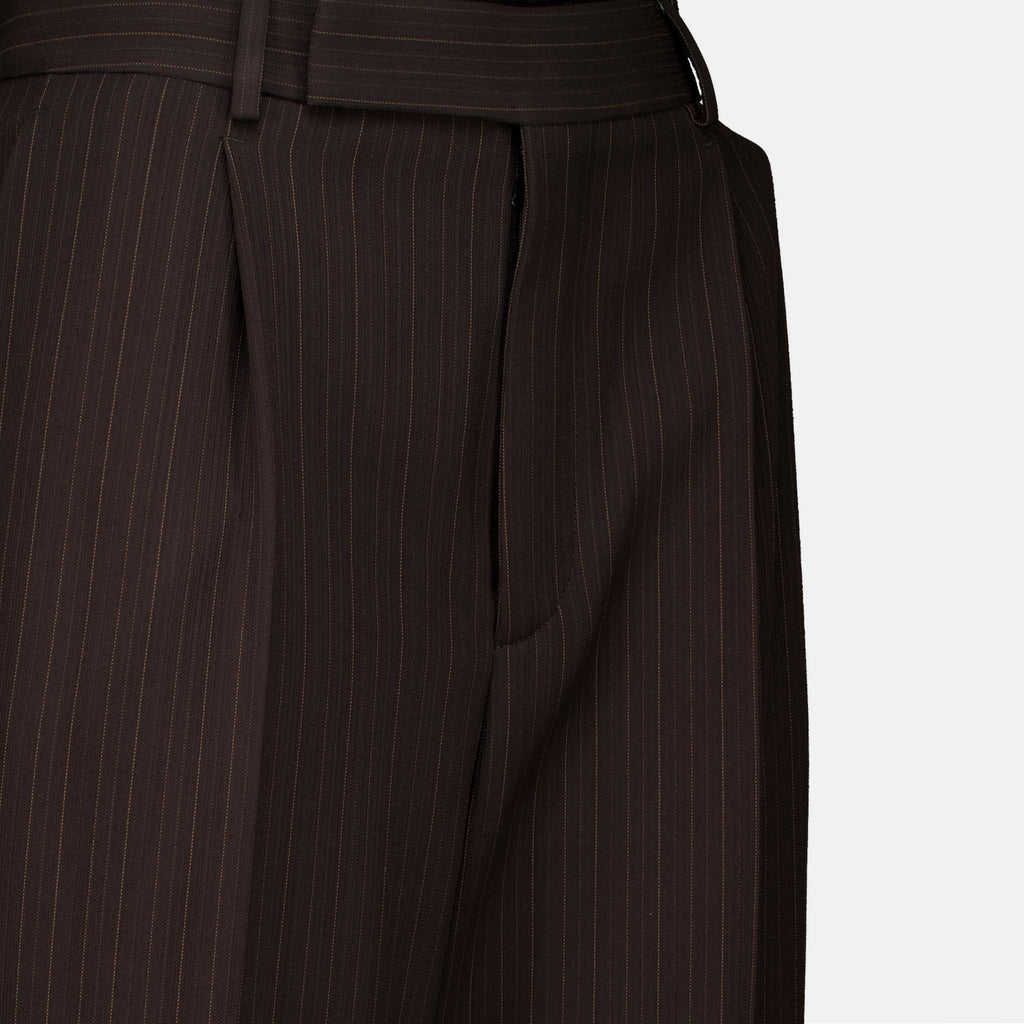 Pantalons Pantalons marron à rayures Saint Laurent Marron Femme