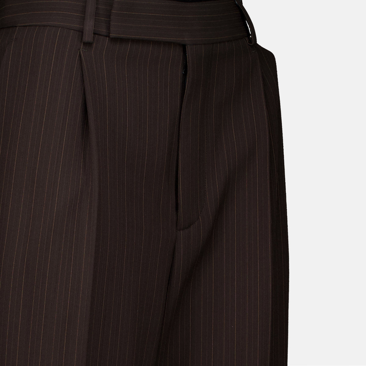 Pantalons Braune gestreifte Hose Saint Laurent Marron Femme