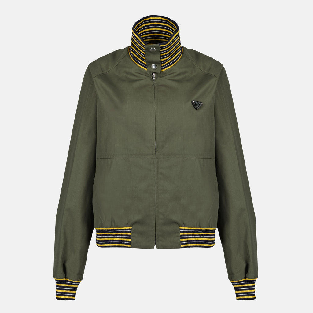 Vestes Khakifarbene Bomberjacke Prada Kaki Femme