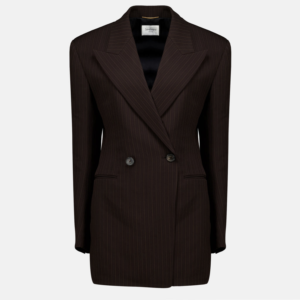 Vestes ブラウンストライプブレザー Saint Laurent Marron Femme