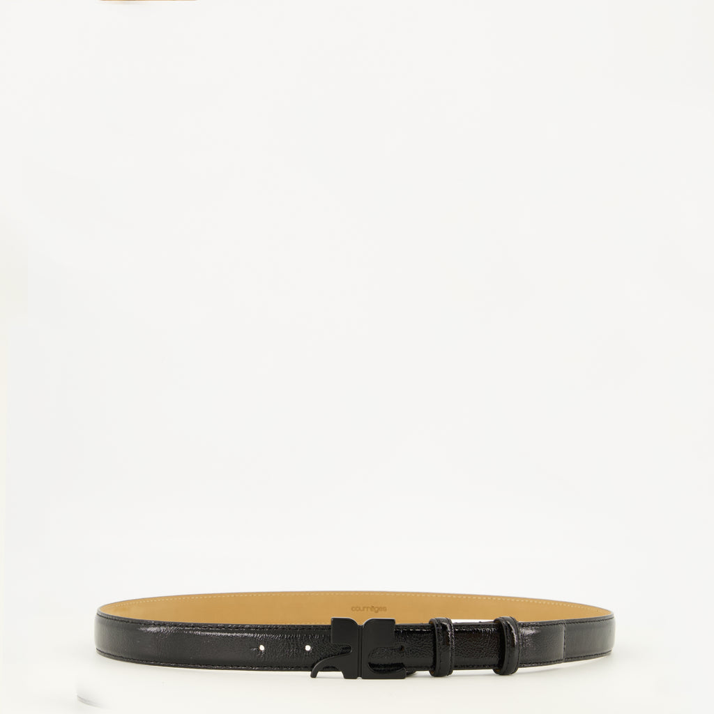Ceintures Ceinture AC en cuir naplack noir Courrèges Noir Femme