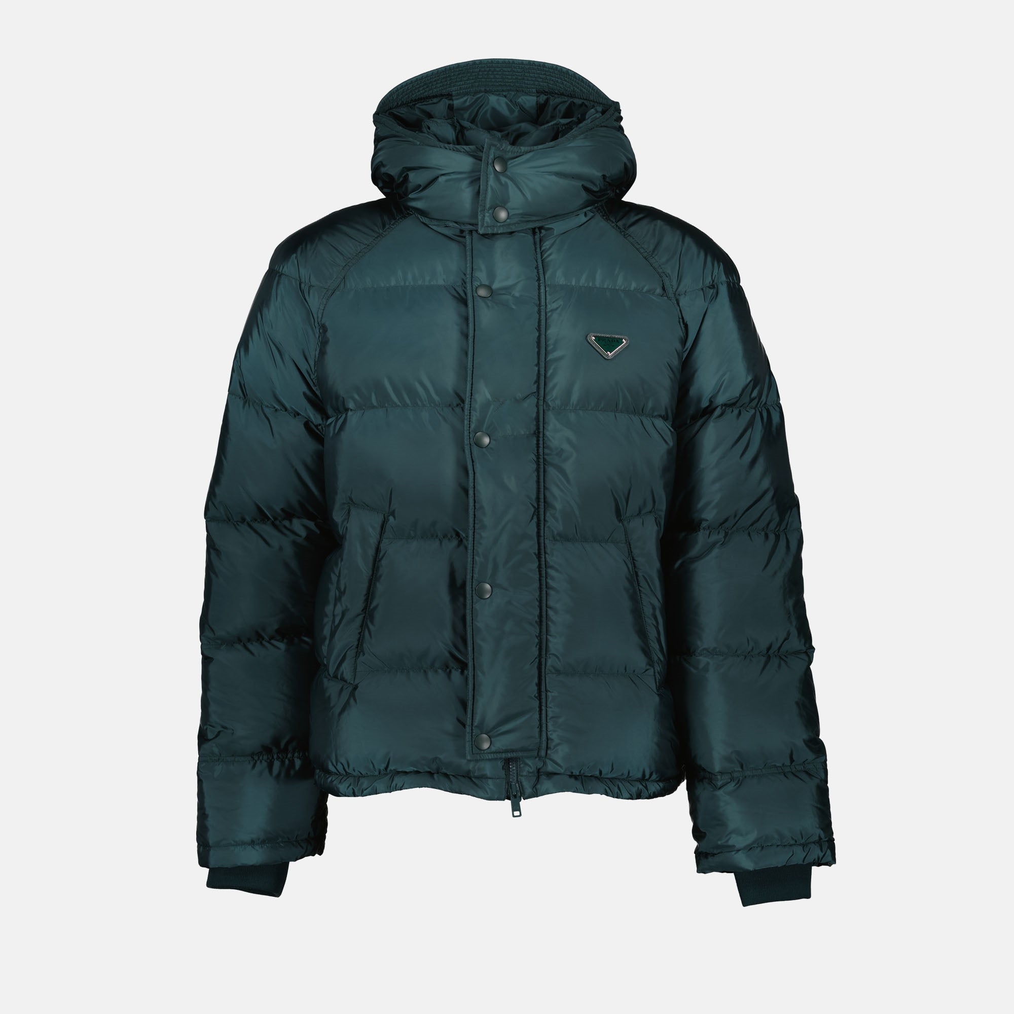 Coats Re-Nylon Puffer Jacket Prada Green Homme