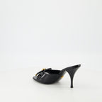 Open shoes Bow Heeled Mules Versace Black Femme