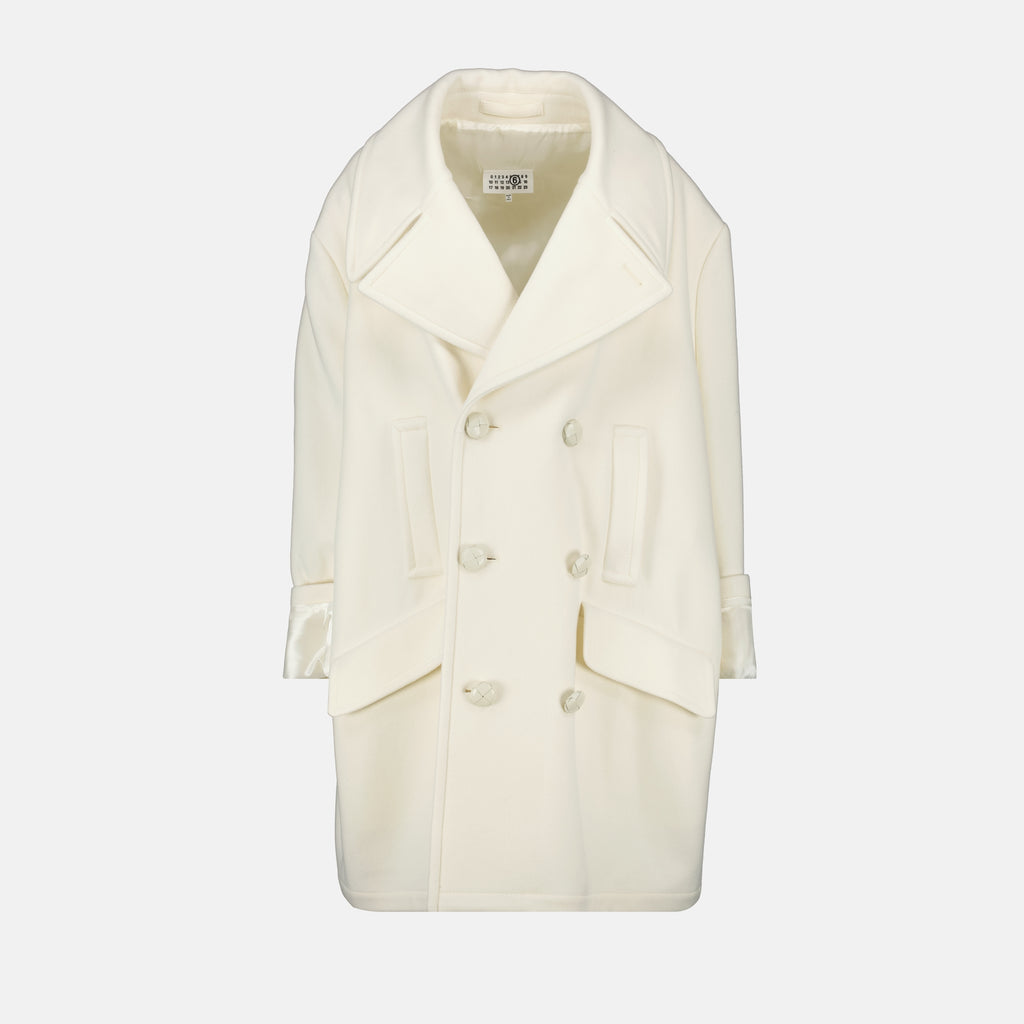 Immagine del cappotto in lana del marchio Mm6 per Donna - Stagione Autunno-Inverno 2025 - Vista Anteriore