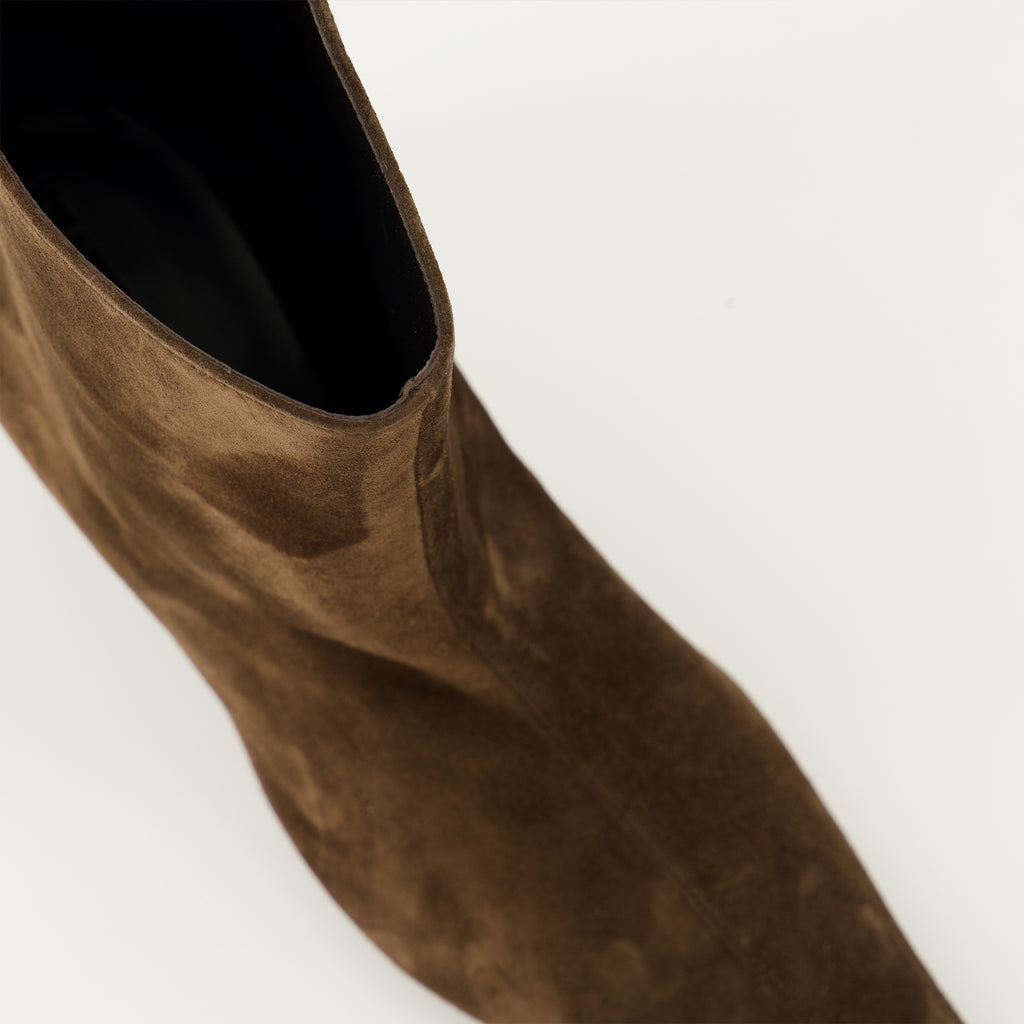 Image de l'article Bottines Ona marron de la marque Khaite pour Femme - Saison Automne-Hiver 2025 - Vue détaillée de haut