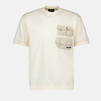Camisetas T-shirt com Bolso Moncler Grenoble Bege Homme