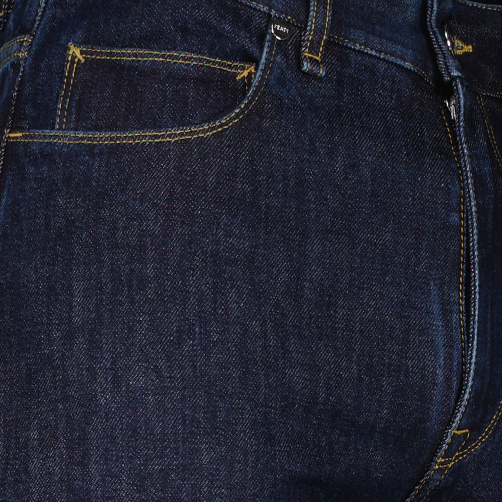 Pantalons 다크 블루 데님 진 Fendi Bleu foncé Homme
