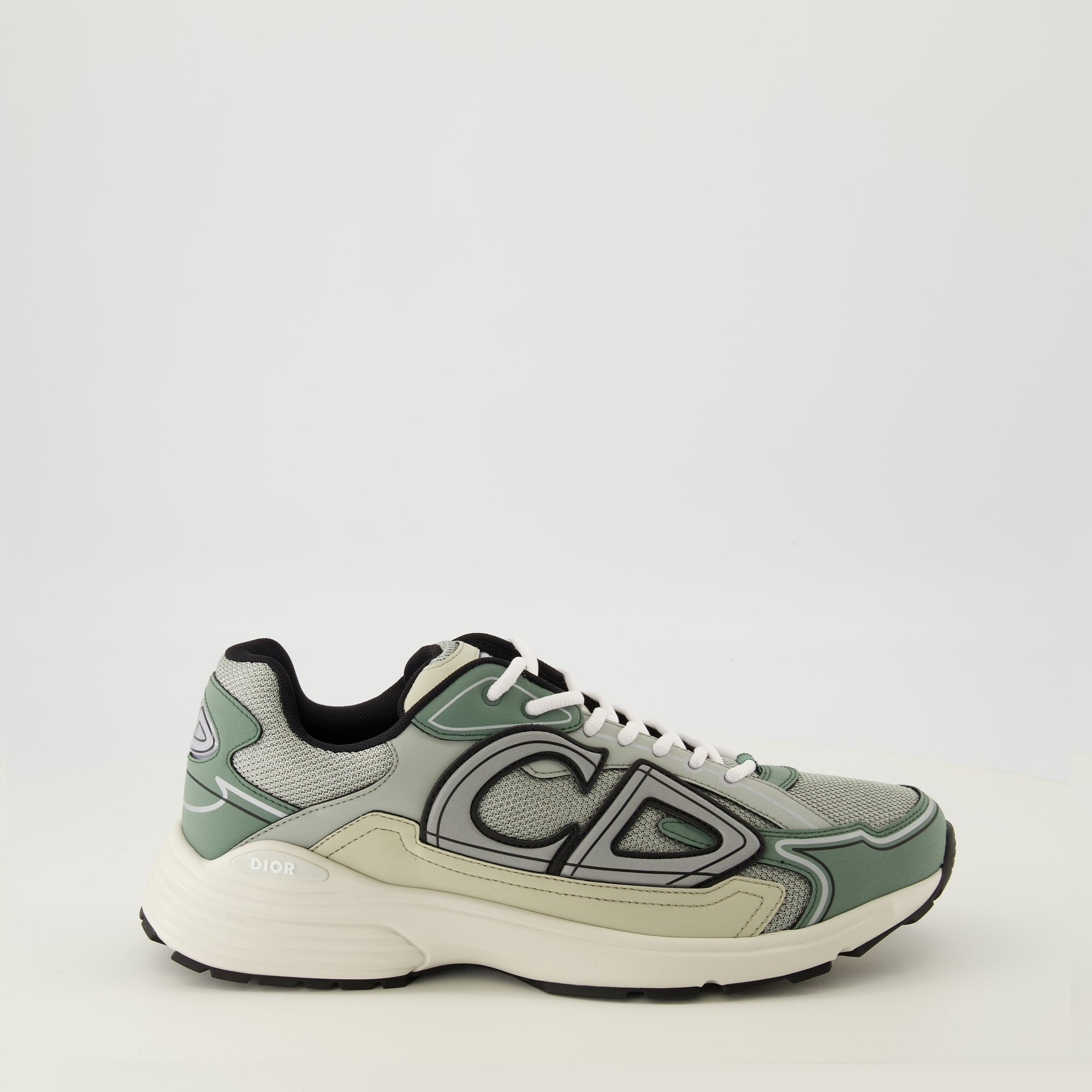 Image of the B30 green sneakers by Dior for Men - Spring-Summer 2026 - Right side view