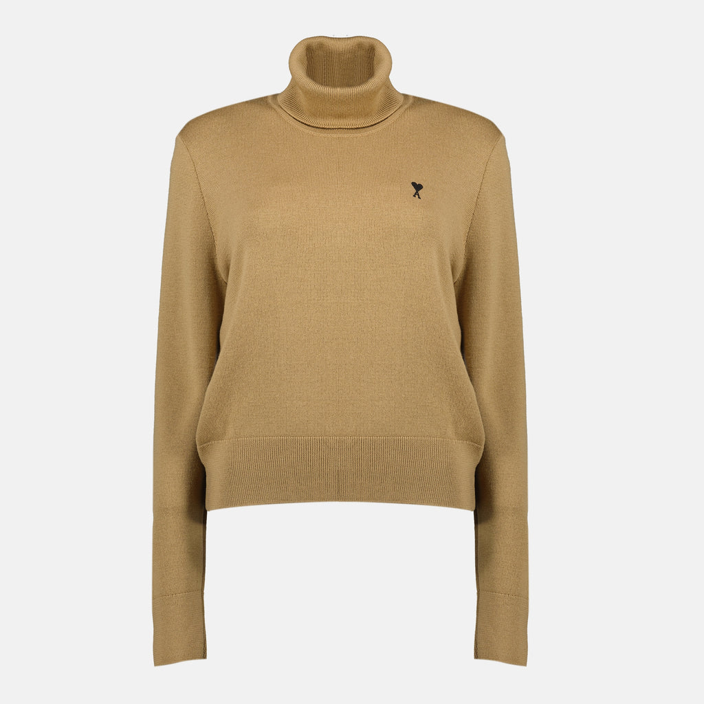 Image de l'article Pull col roulé Ami de coeur de la marque Ami PARIS pour Femme - Saison Automne-Hiver 2025 - Vue de Face