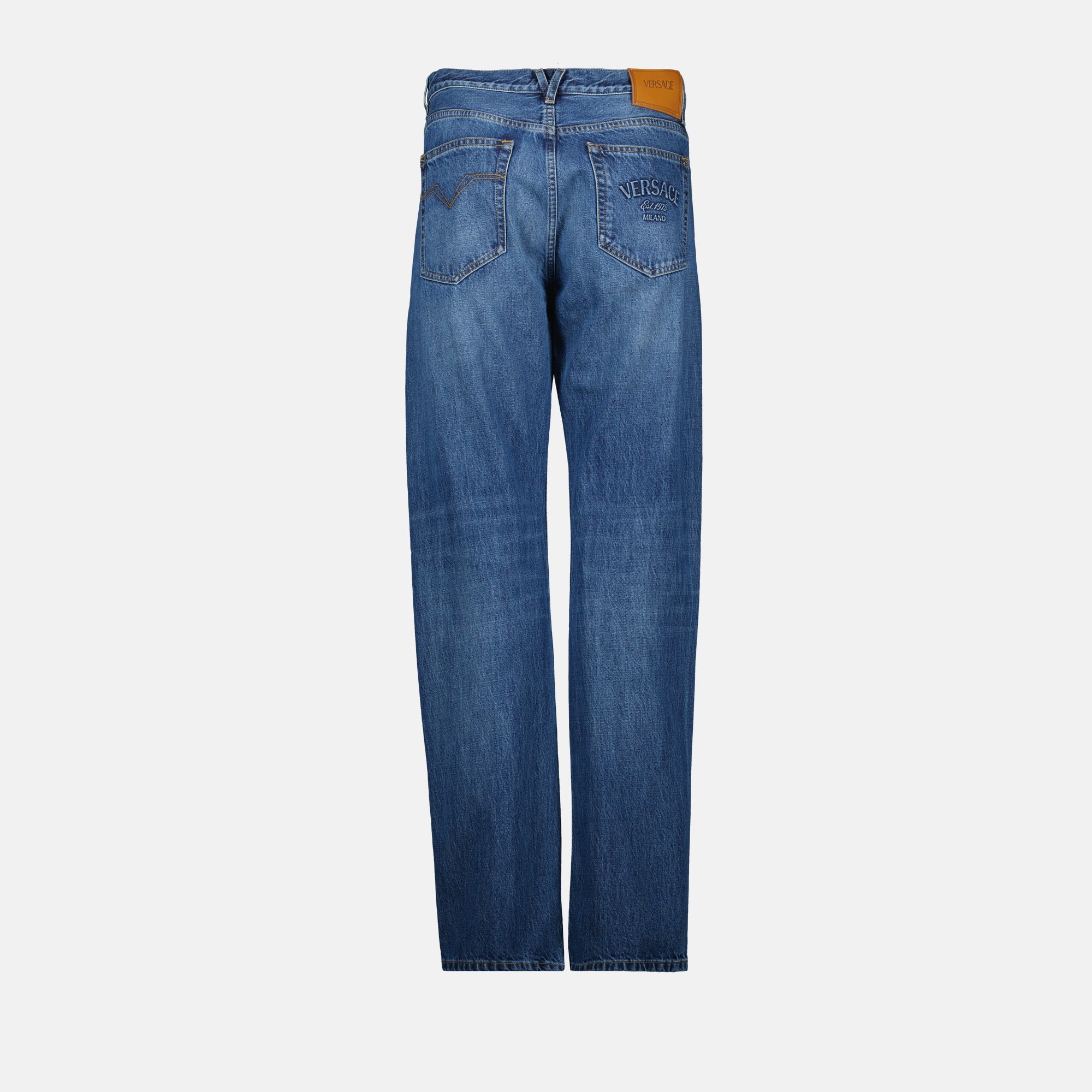 Pantaloni Jeans Dritti Versace Blu Homme