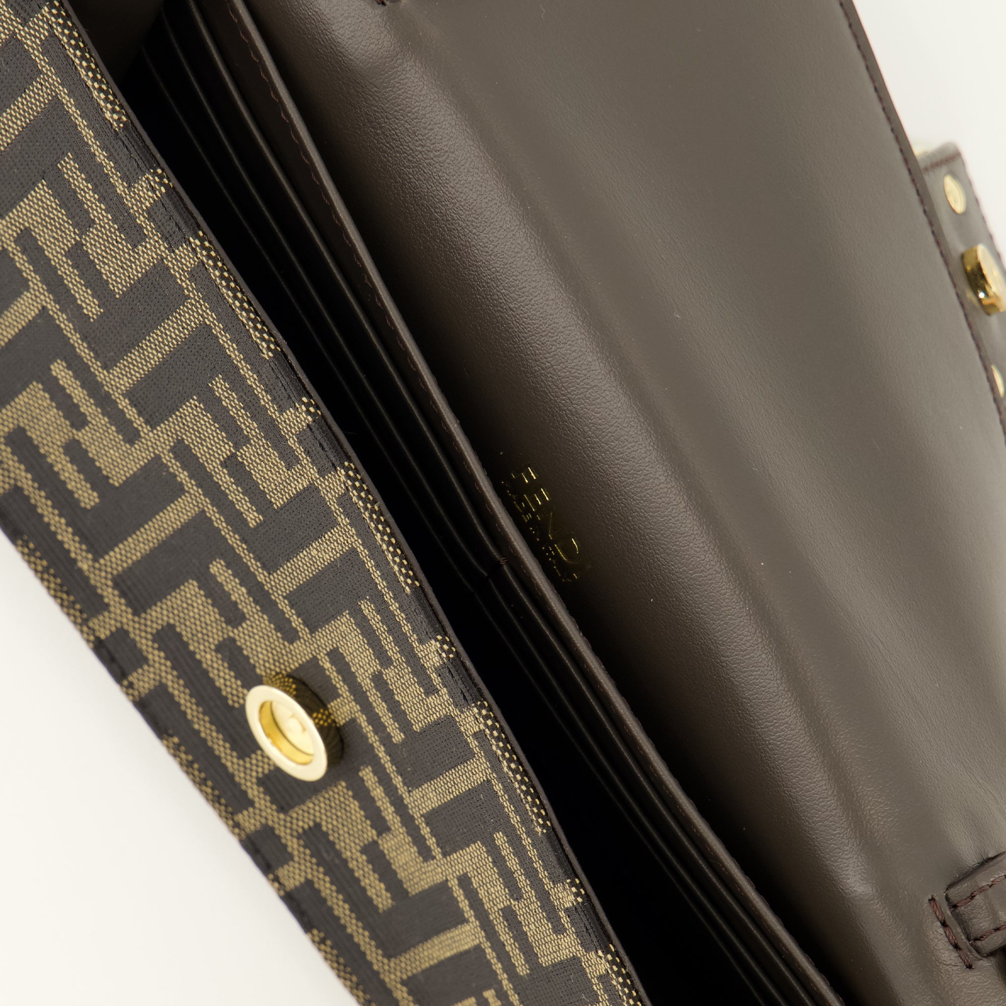 Petite maroquinerie FF Braune Kettenbörse Fendi Marron Femme