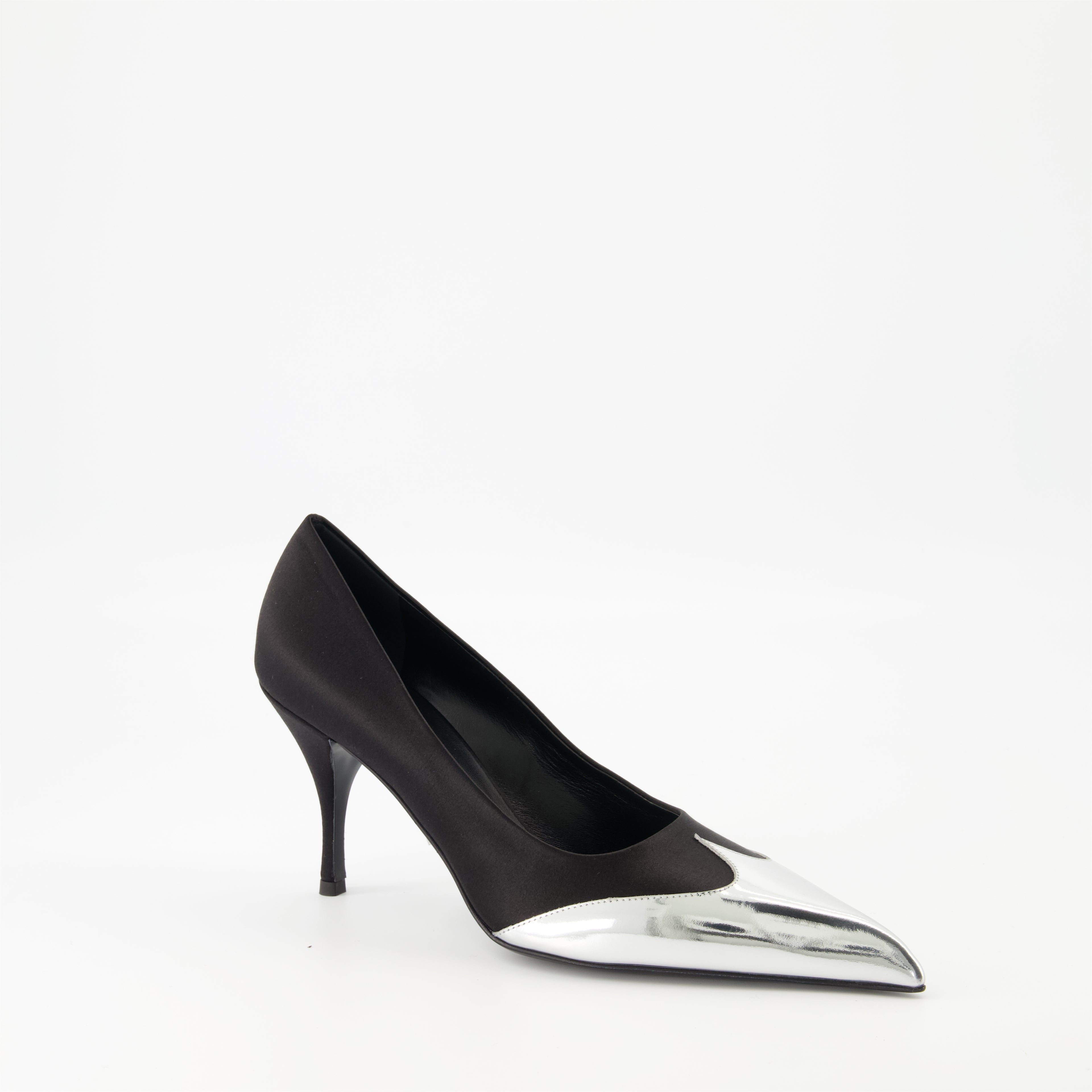Heels Satin and leather pumps Prada Black Femme